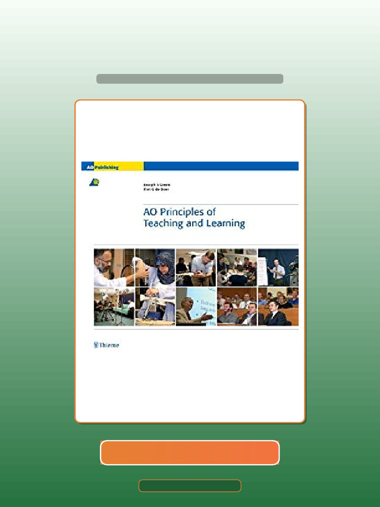 AO Principles of Teaching and Learning by Joseph Green Piet de Boer ...