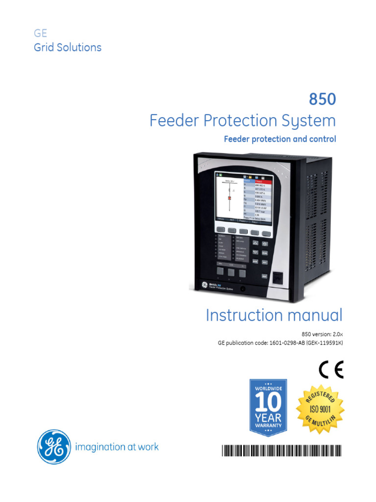 GE 850 Feeder Protection Manual 2.0x | PDF | Power Supply | Electric Power
