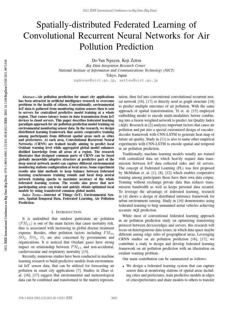 Spatially-Distributed Federated Learning of Convolutional Recurrent ...