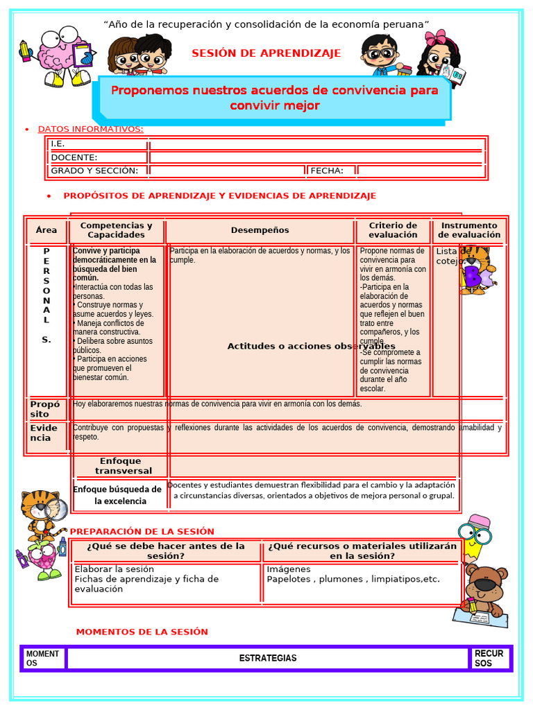 Normas de convivencia en el aula | PDF | Evaluación | Salón de clases
