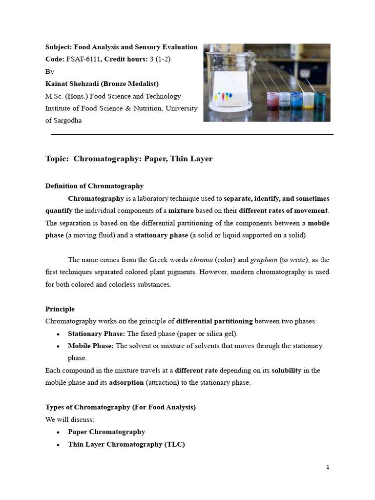 Chromatography | PDF | Thin Layer Chromatography | Chromatography