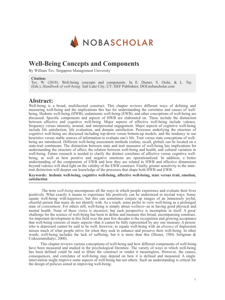 Understanding Well-Being Components | PDF | Well Being | Extraversion ...