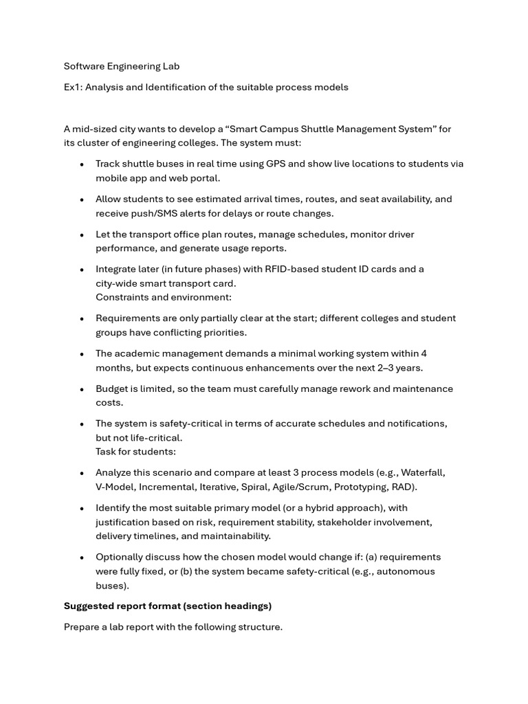 Lab Experiment Question and Report Format | PDF | Agile Software ...