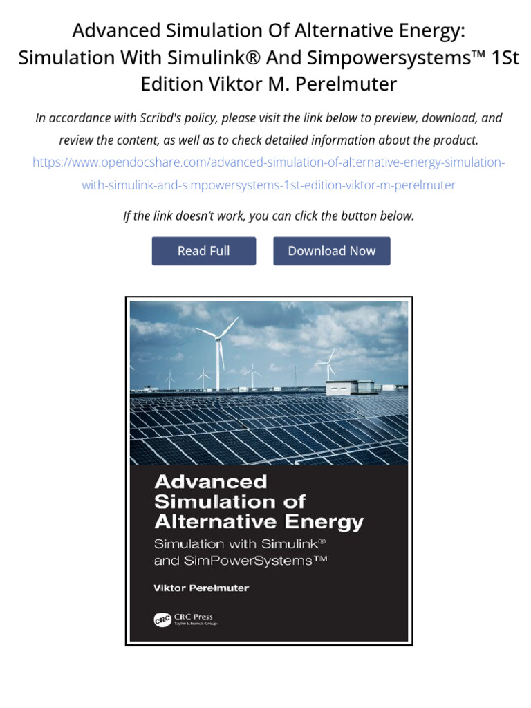 Advanced Simulation of Alternative Energy: Simulation with Simulink ...