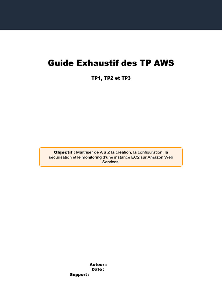 Guide TP AWS : IaaS, Linux, Sécurité | PDF | Enveloppe de protection ...