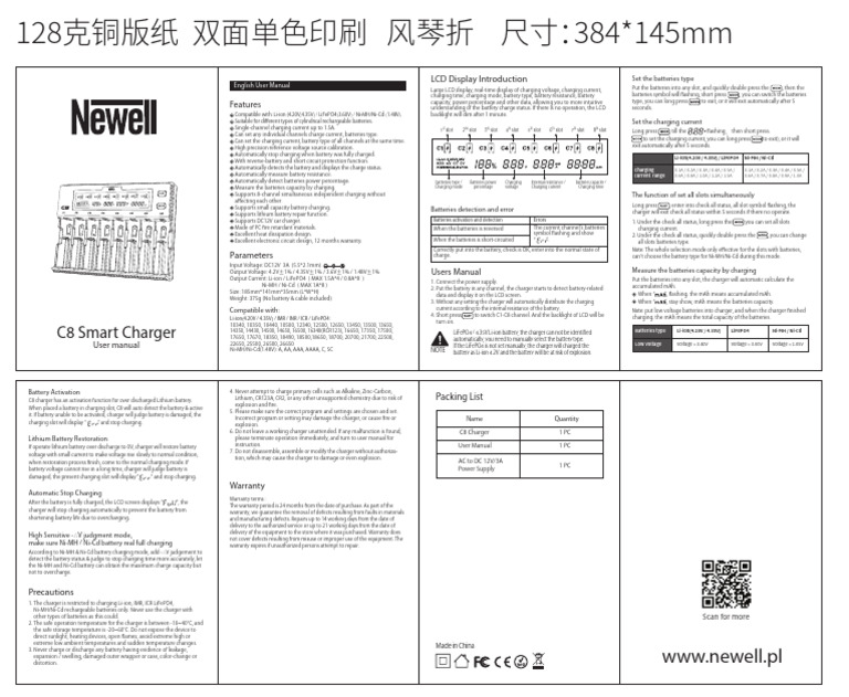 C8 Smart Battery Charger Manual | PDF | Battery Charger | Electricity