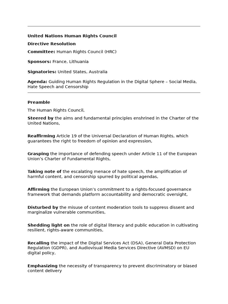 United Nations Human Rights Council | PDF | Human Rights | Government