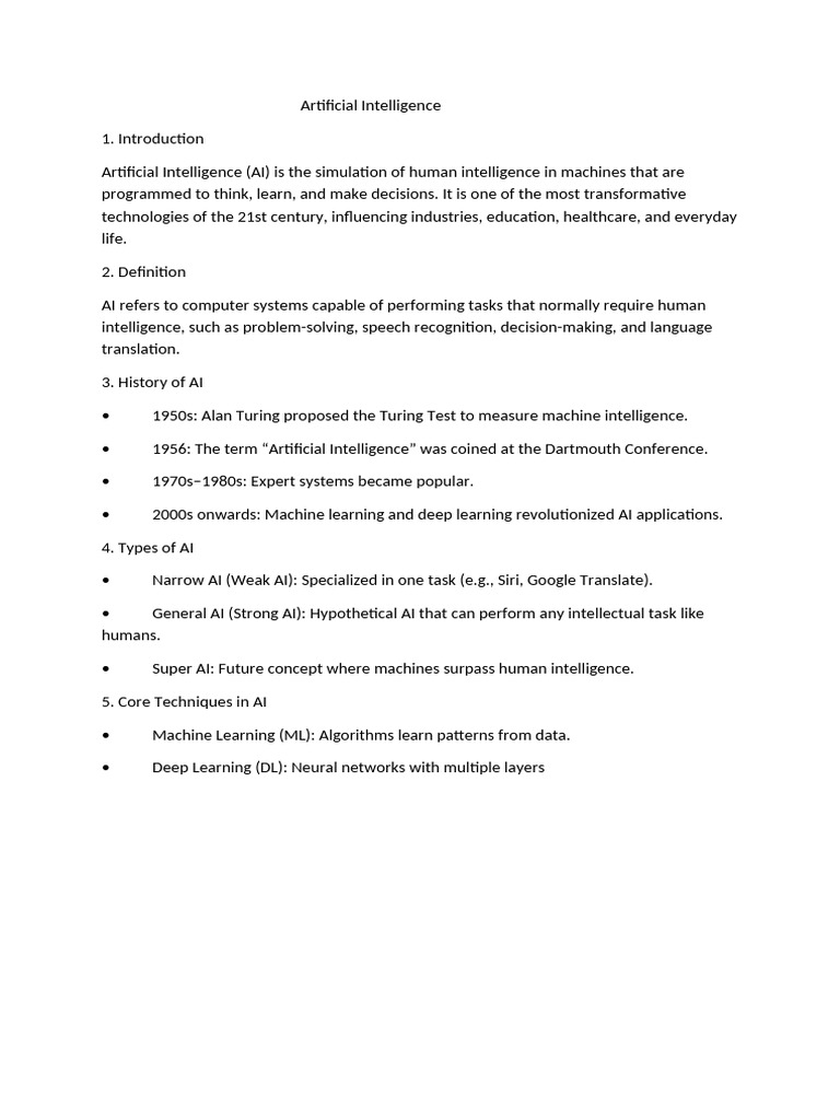 Overview of Artificial Intelligence Concepts | PDF