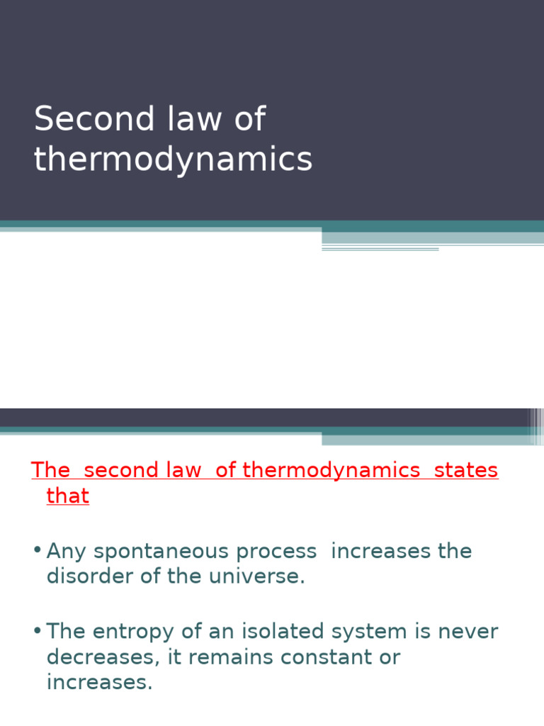 Understanding the Second Law of Thermodynamics | PDF | Entropy | Second ...