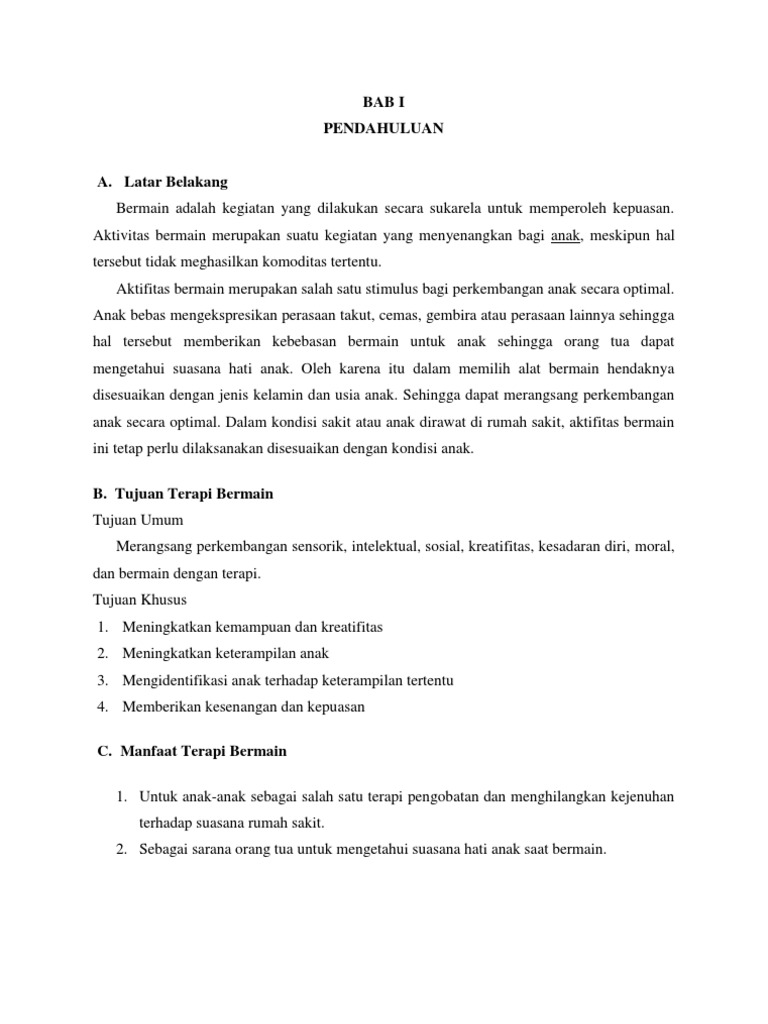 Proposal Terapi Bermain Anak Usia 4