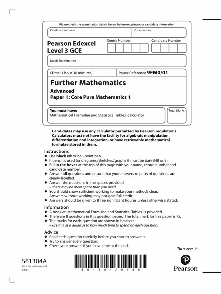 A2 CP Paper 1 Mock Set 1 Worked Solutions | PDF