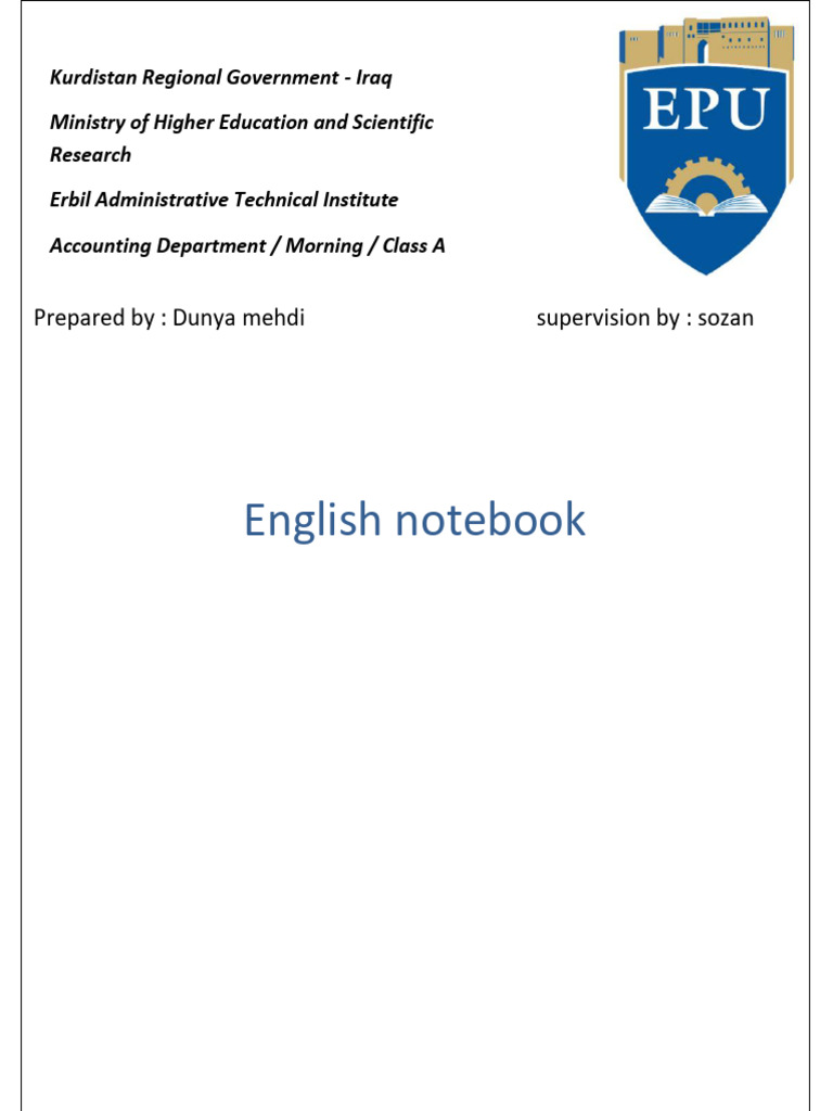 English Note Book Semester 2 | PDF