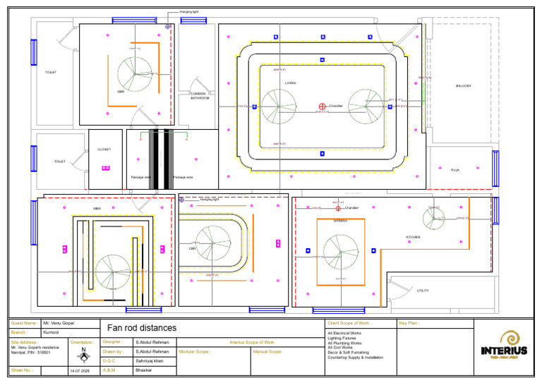 Fan Rod Distances 14-07-25 | PDF | Room | Bathing
