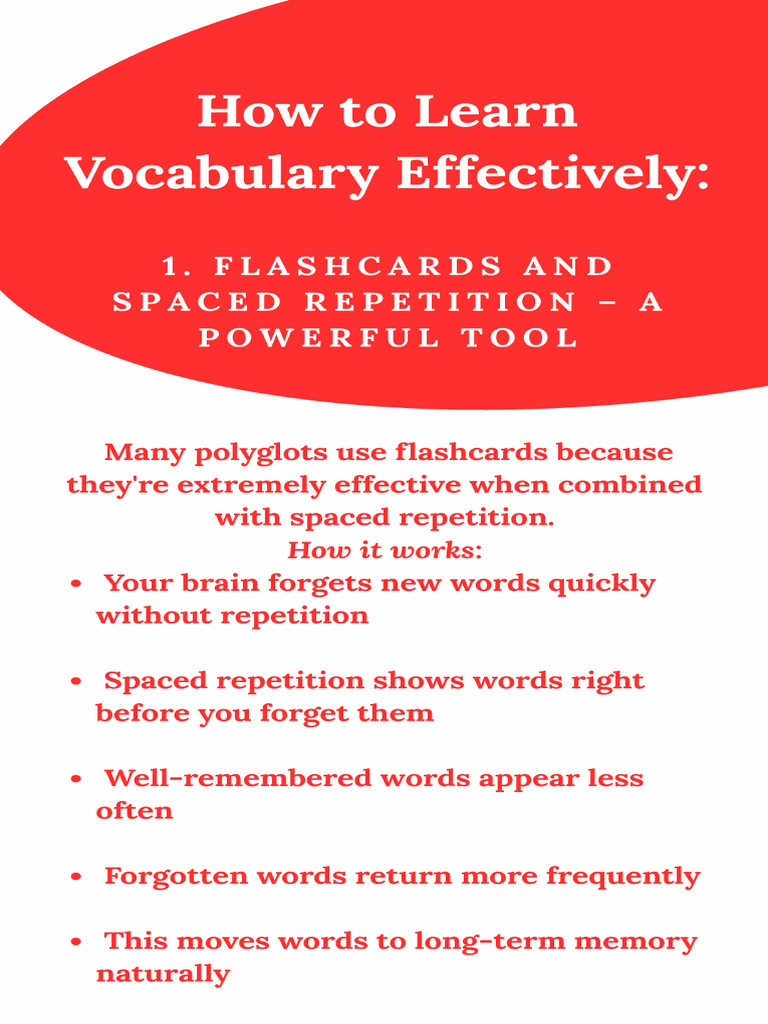 How To Learn Vocabulary Effectively | PDF