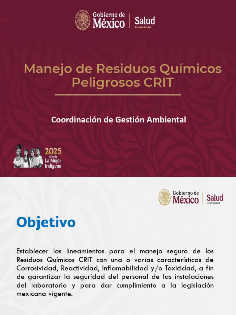 Manejo Seguro de Residuos Químicos CRIT | PDF