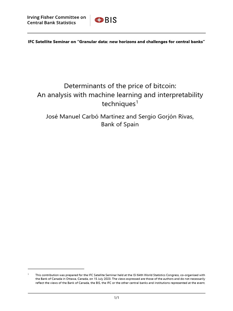 Determinants of the price of bitcoin: An analysis with machine learning ...