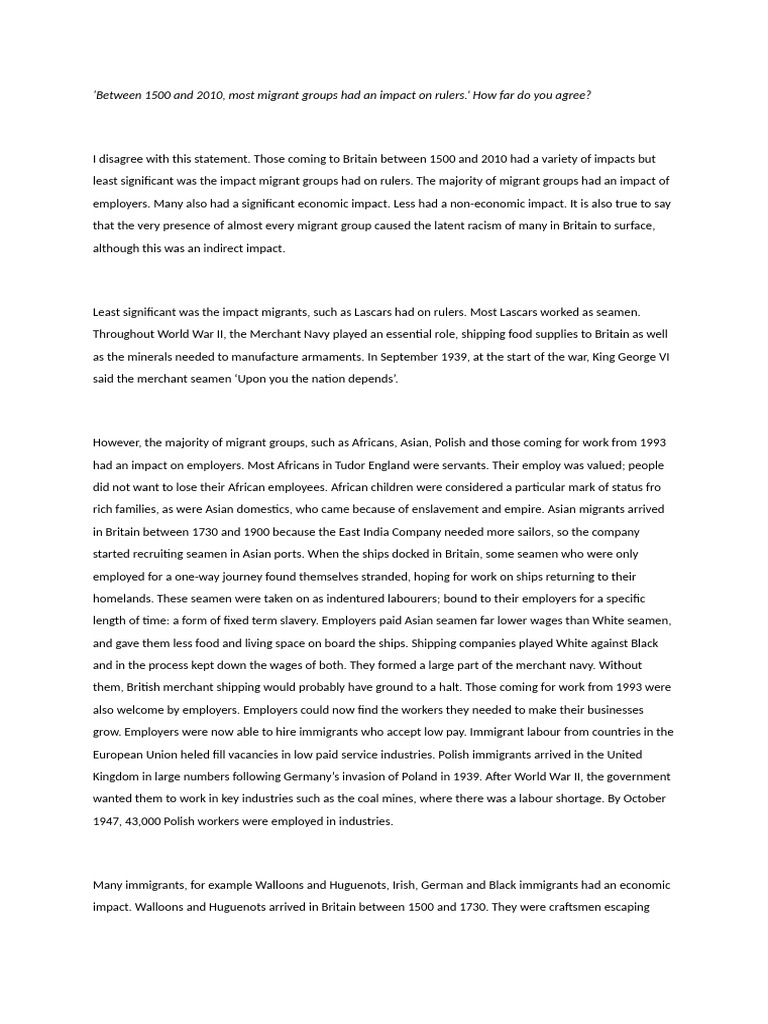 Impact Essay | PDF | Employment | Slavery