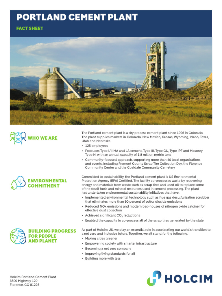 Portland Fact Sheet March2022 Hr | PDF | Cement | Natural Environment