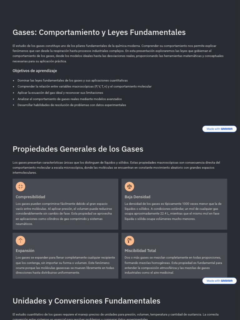 Gases Comportamiento y Leyes Fundamentales | PDF | Gases | Mole (Unidad)