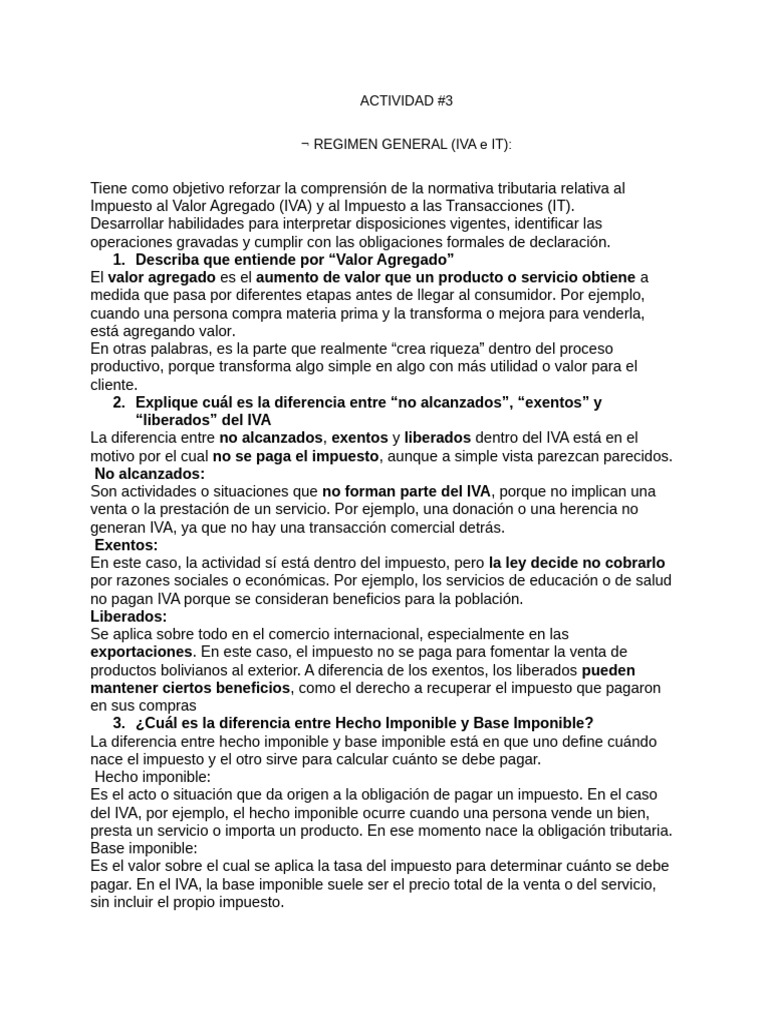 TAREA3 (1) | PDF | Impuesto al valor agregado | Impuestos