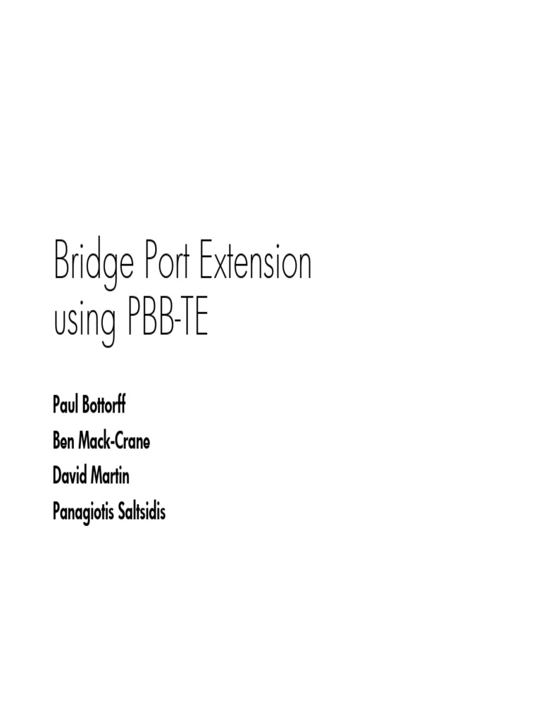 PBB-TE Bridge Port Extension Overview | PDF | Data Transmission ...
