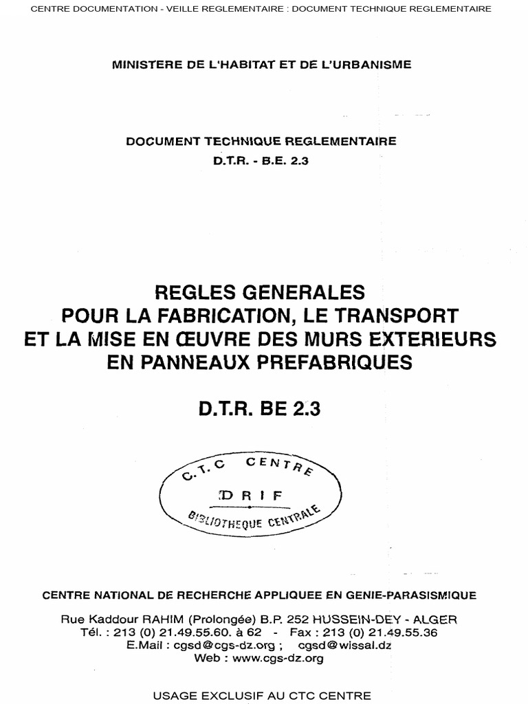 Veille Réglementaire CTC : Document Technique | PDF