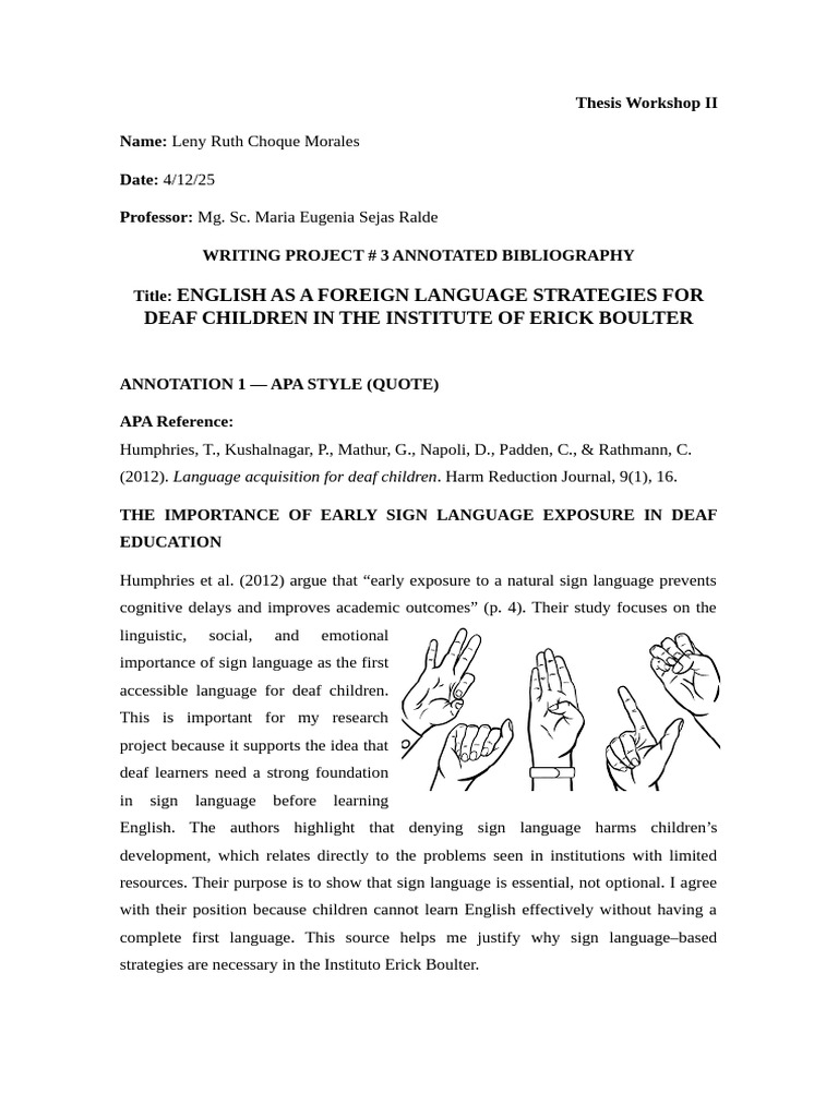 EFL Strategies for Deaf Children | PDF | Second Language ...