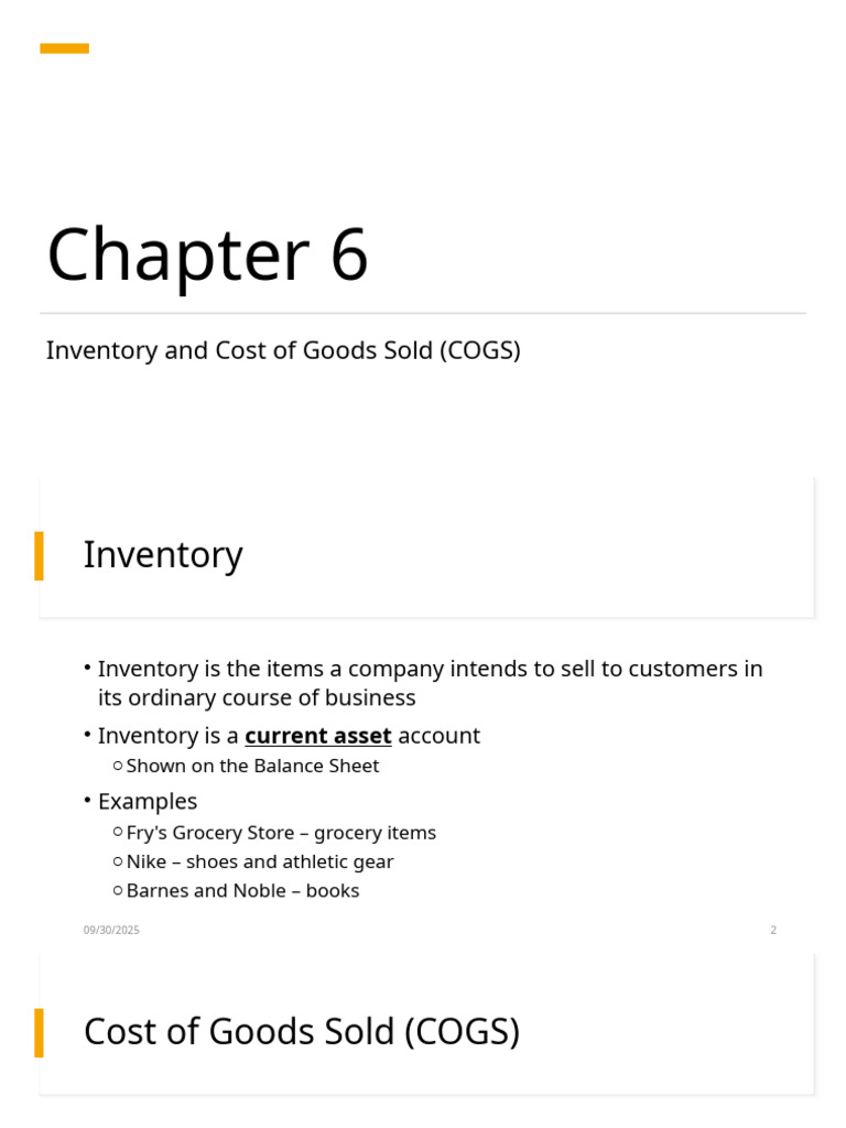 Chapter 6 Lecture Slides - BV - Tagged | PDF | Cost Of Goods Sold ...