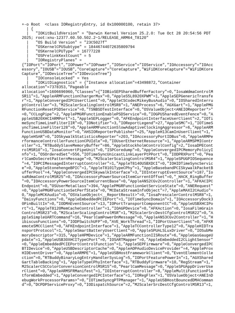 IOKit Diagnostics and System Info | PDF | Computer Architecture | Computing
