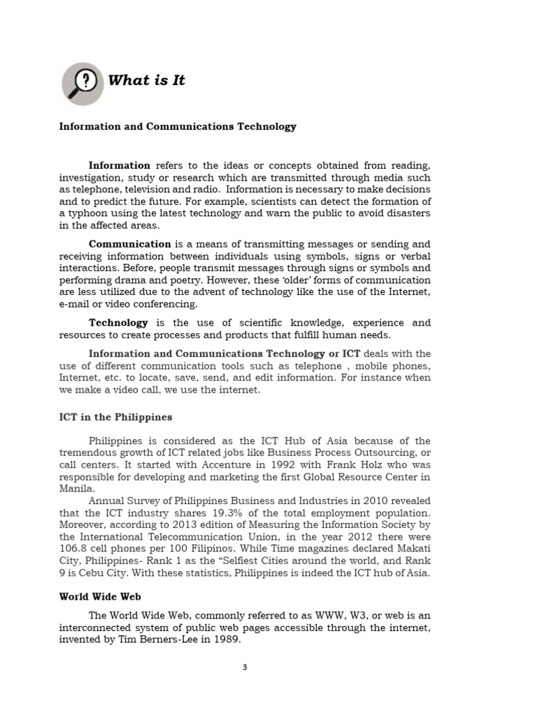 Understanding ICT and Web Evolution | PDF | World Wide Web | Internet & Web