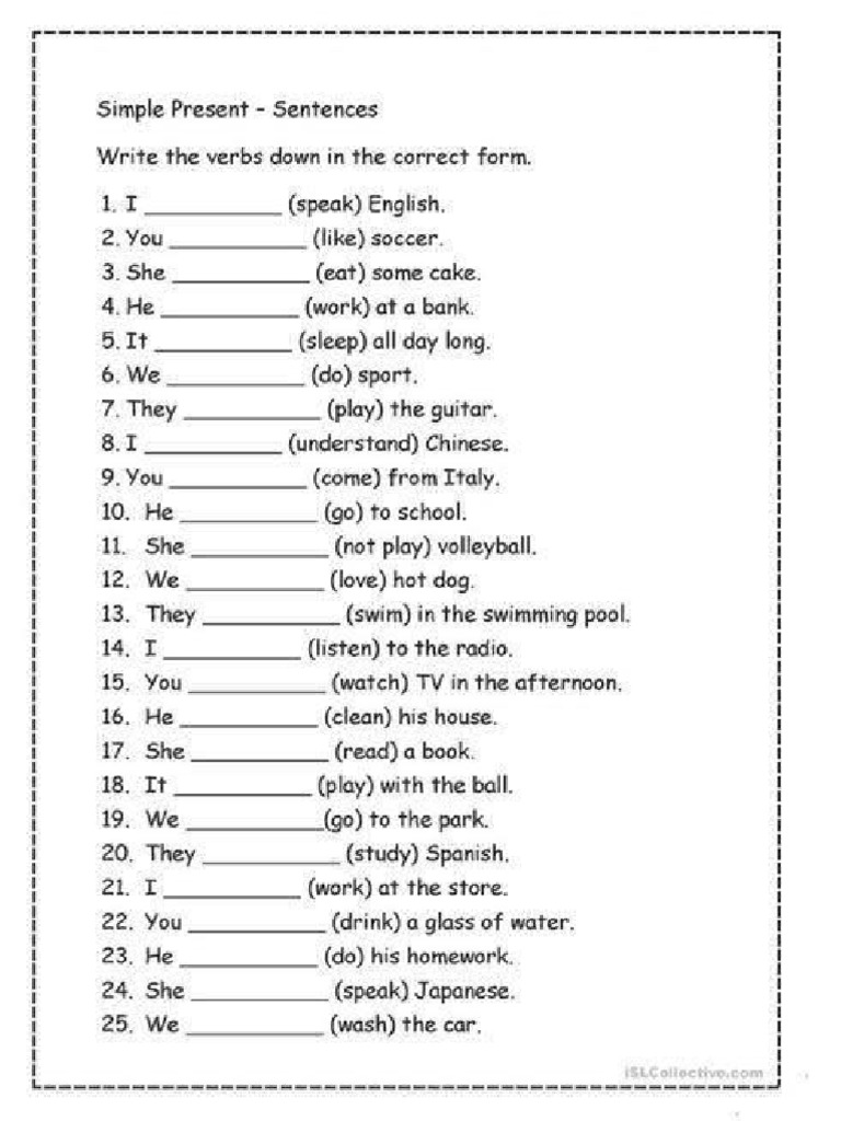 Present Simple 2 5 | PDF