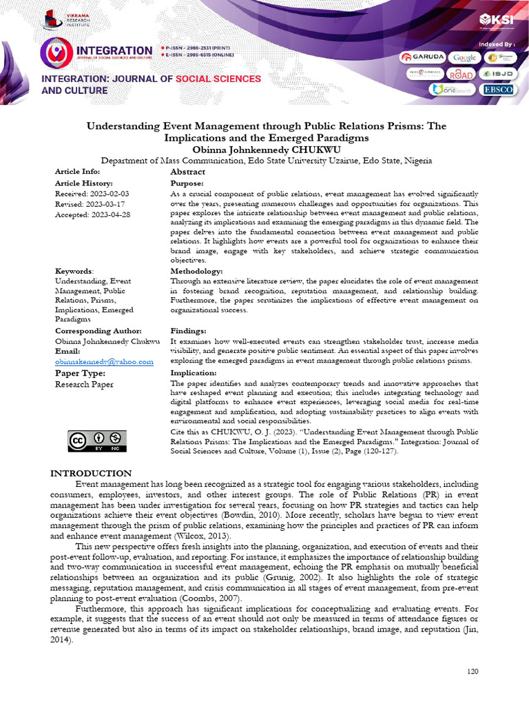 Understanding Event Management Through Public Rela | PDF | Public ...