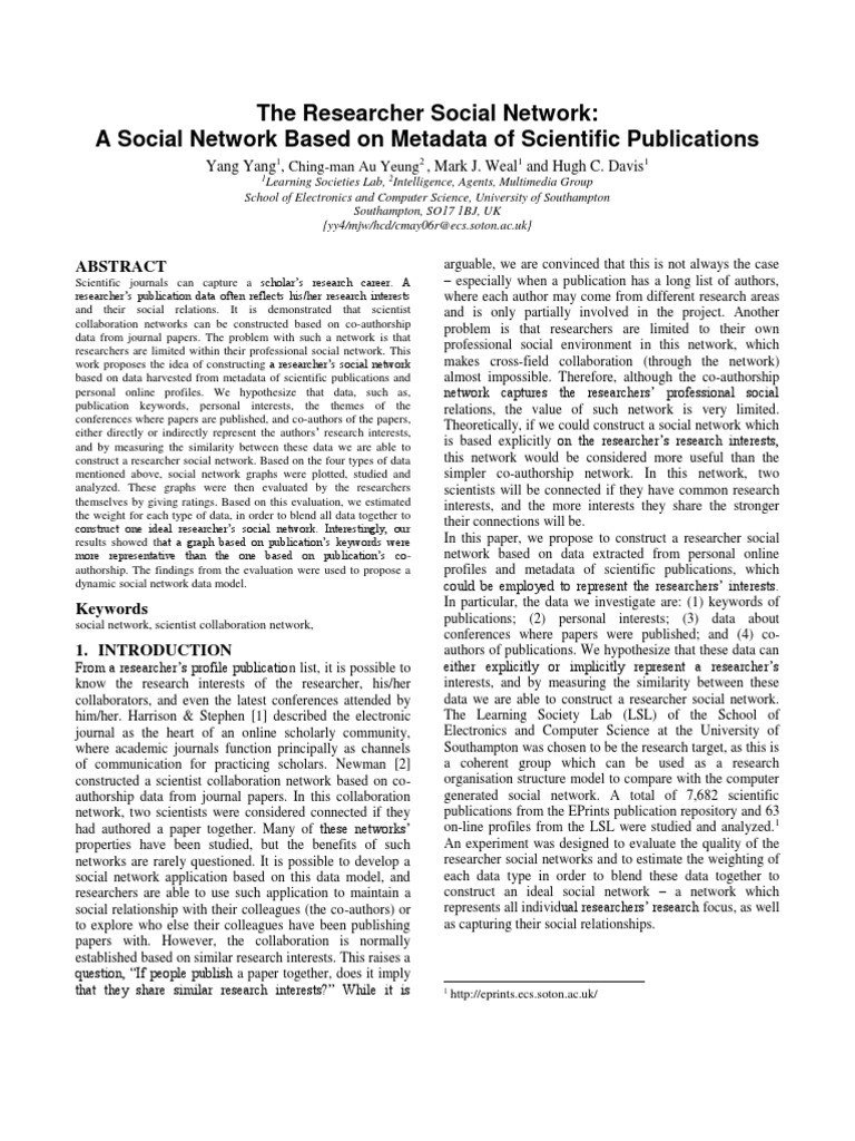 Websci09 Submission 116 | PDF | Social Network | Graph Theory