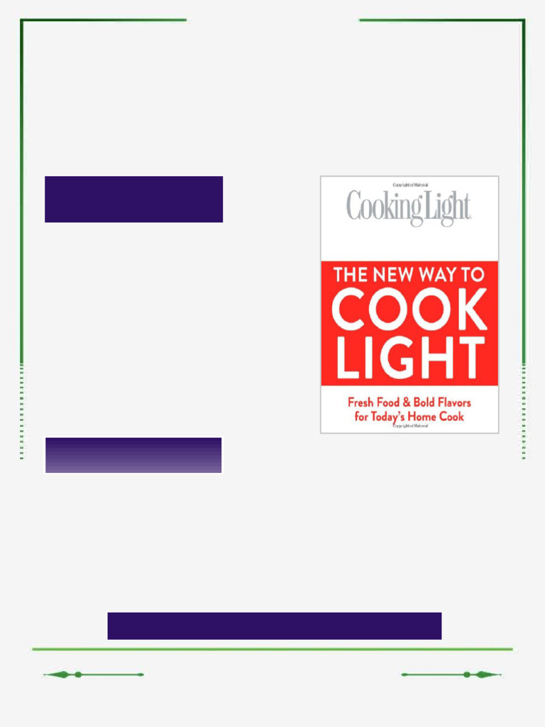 Cooking Light The New Way to Cook Light Fresh Food Bold Flavors for ...