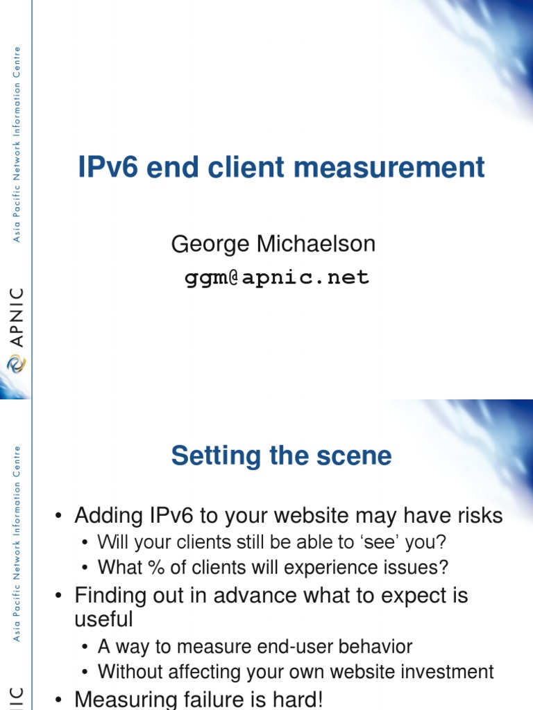 Measuring IPv6 Client Connectivity Issues | PDF | I Pv6 | Ip Address