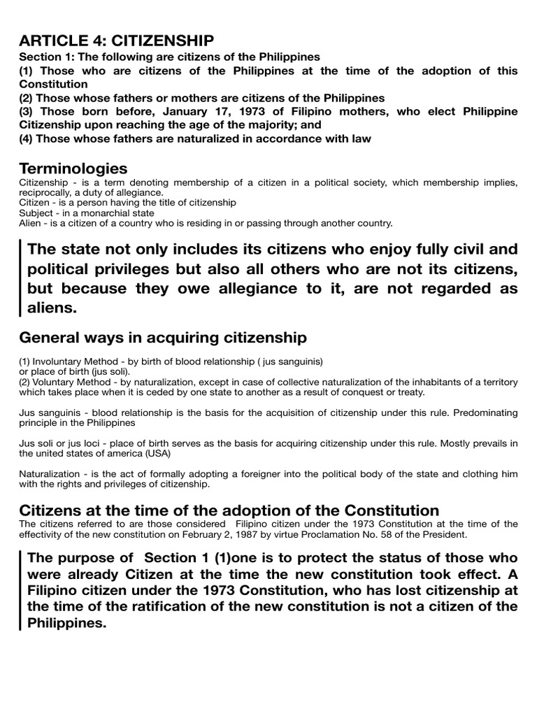 Philippine Citizenship Laws Explained | PDF | Naturalization | Citizenship