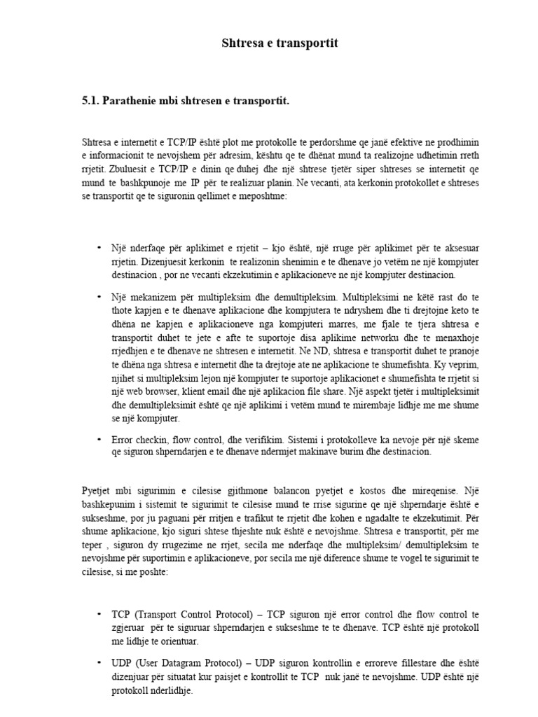 Seminar 5 - Protokollet e Transportit | PDF