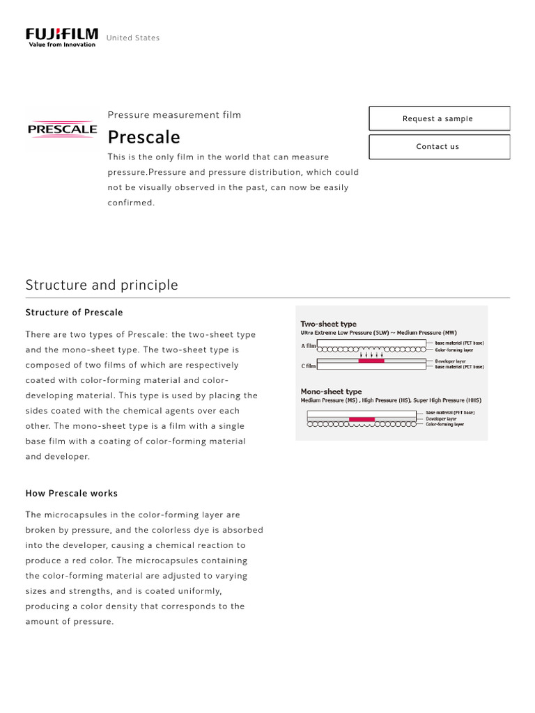 Pressure Measurement Film Prescale Guide | PDF | Pressure | Application ...