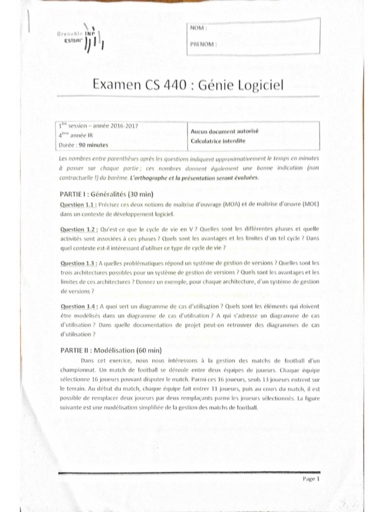 CS440 - P2018 - Examen - Examen Final - 1481739732 | PDF