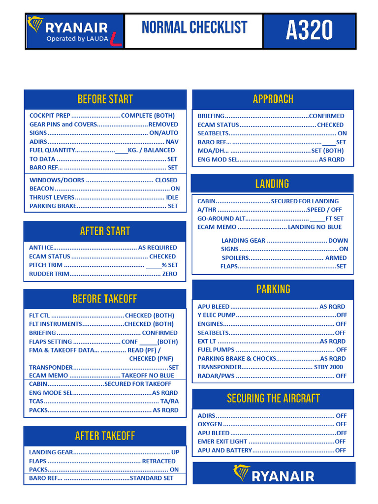 Pre-Flight and Landing Checklist | PDF | Aircraft | Aviation