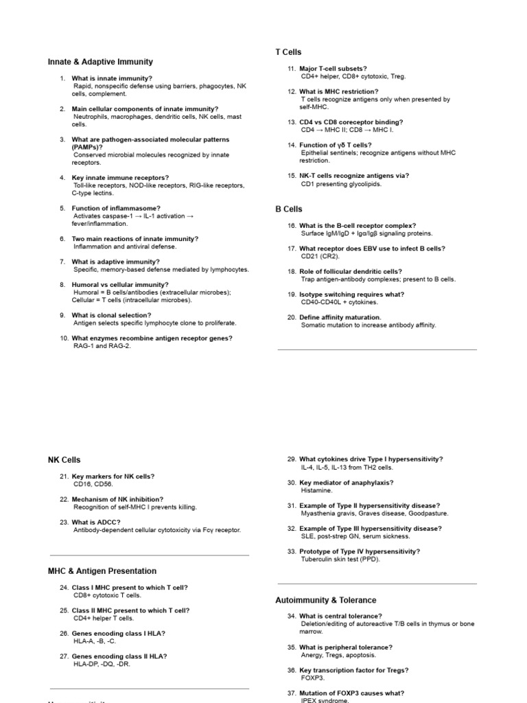 Overview of Innate and Adaptive Immunity | PDF | Innate Immune System ...