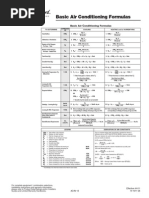 Basic Air Conditioning Formulas