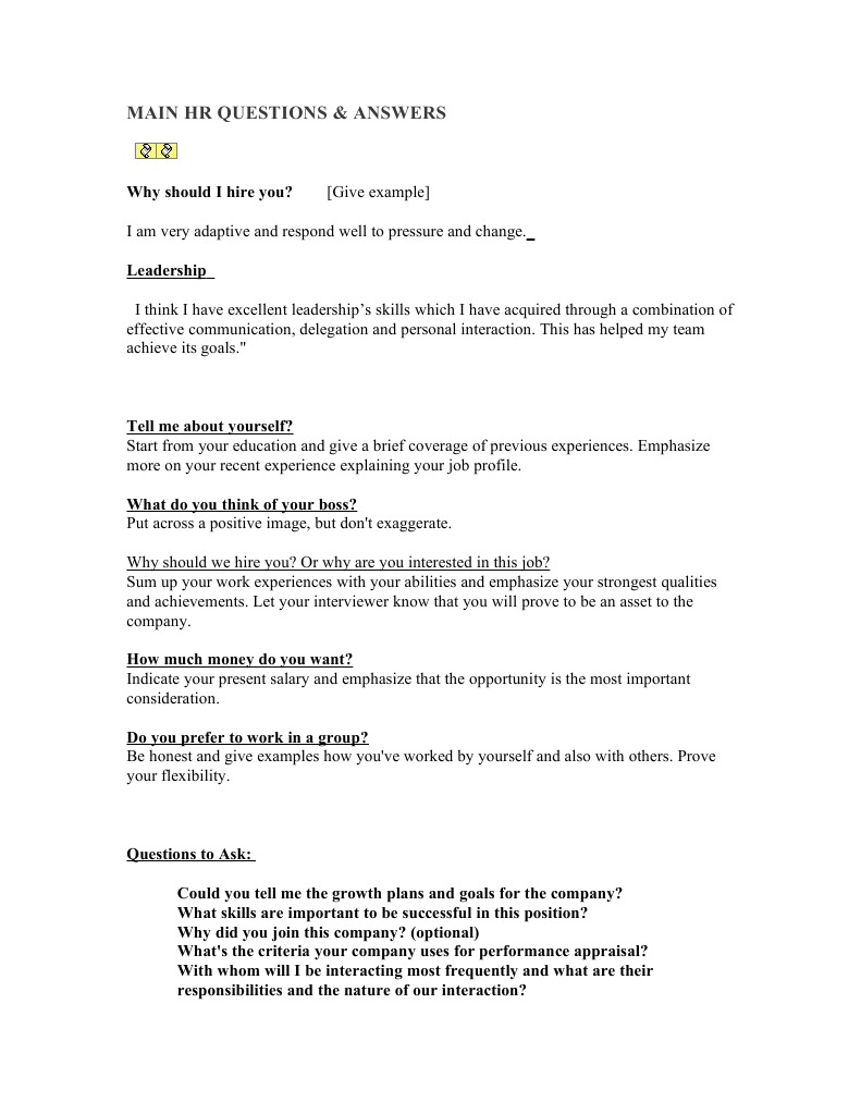 HR Interview Questions & Answers Guide | PDF