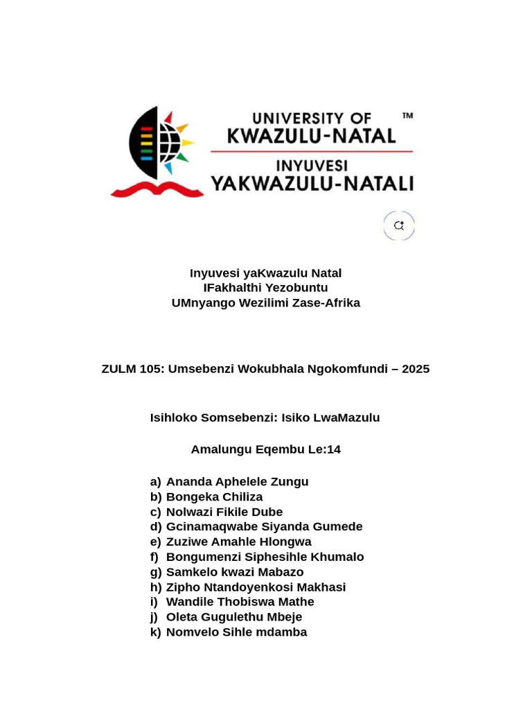 Isiko LwaMazulu: Umlando Nezindlela | PDF