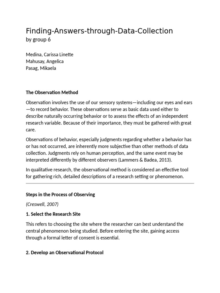 Data Collection Methods in Research | PDF | Interview | Inquiry
