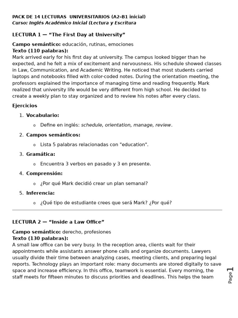 University Readings Pack A2-B1 | PDF | Libraries