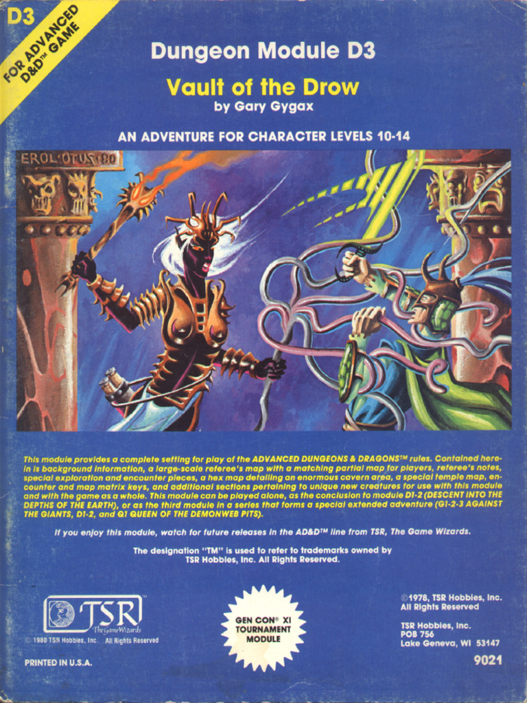 ADnD Greyhawk 9021 Vault of The Drow (Not OCR) PDF