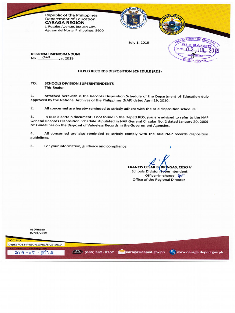 Records Disposition Schedule | PDF