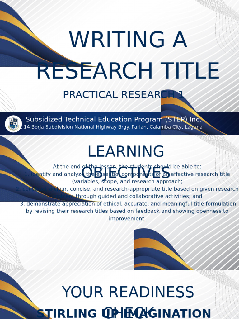 Crafting Effective Research Titles | PDF | Behavioural Sciences | Cognition