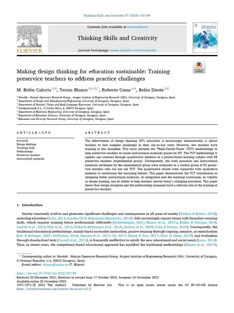 Sustainable Design Thinking for Teachers | PDF | Methodology | Evaluation